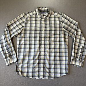 Patagonia‎ Mens Long Sleeve Plaid Shirt S Hiking Travel Adventure Gorpcore Trail